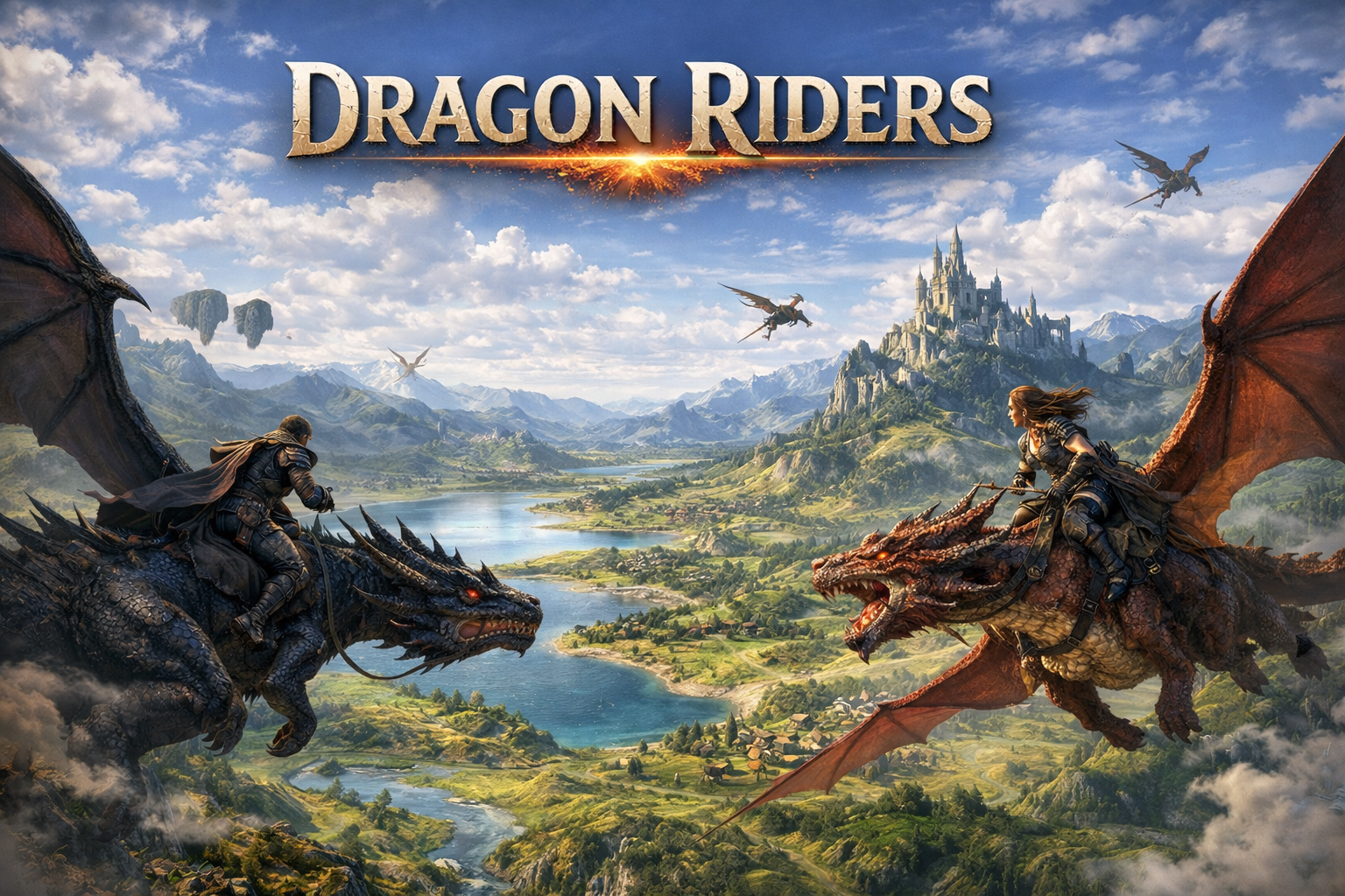 Cover art for Dragon Riders, a dragons scenario on AI Dungeon