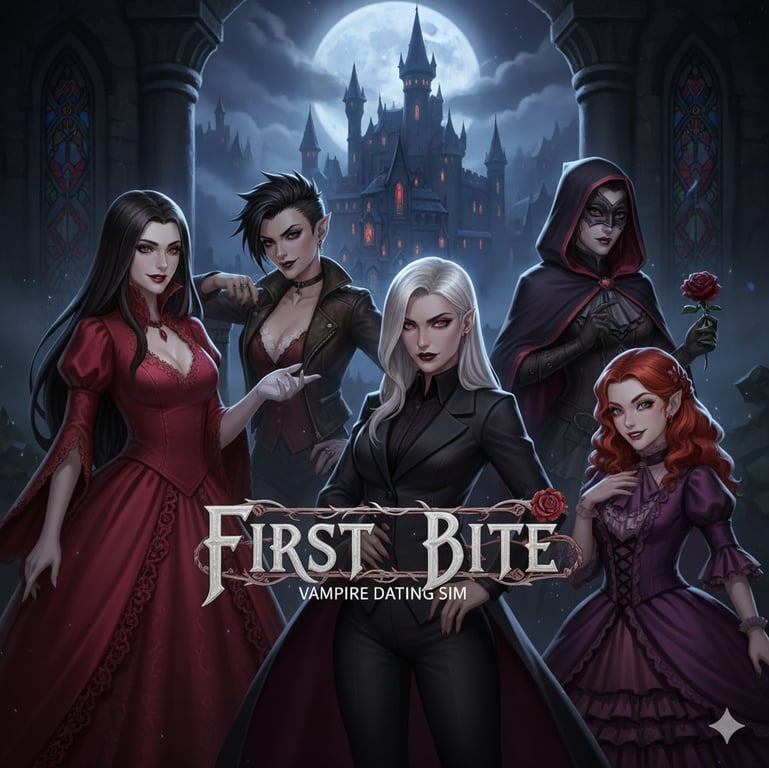 Cover art for Vampire Dating Sim - First Bite, a vampire scenario on AI Dungeon