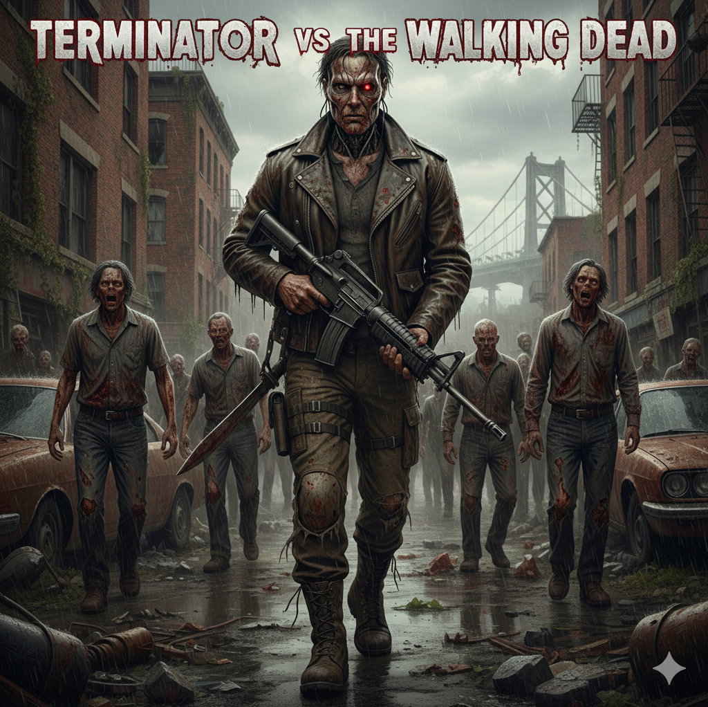 Cover art for Terminator VS The Walking Dead, a twd scenario on AI Dungeon