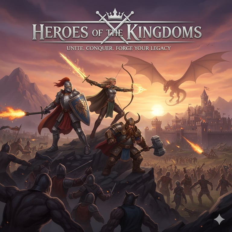 Cover art for Heroes of the Kingdoms, a fantasy scenario on AI Dungeon