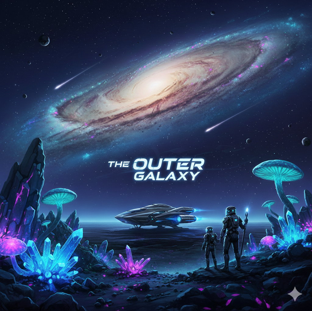 Cover art for The Outer Galaxy, a space scenario on AI Dungeon