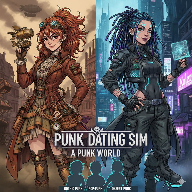 Cover art for Punk Dating Sim, a dating sim scenario on AI Dungeon