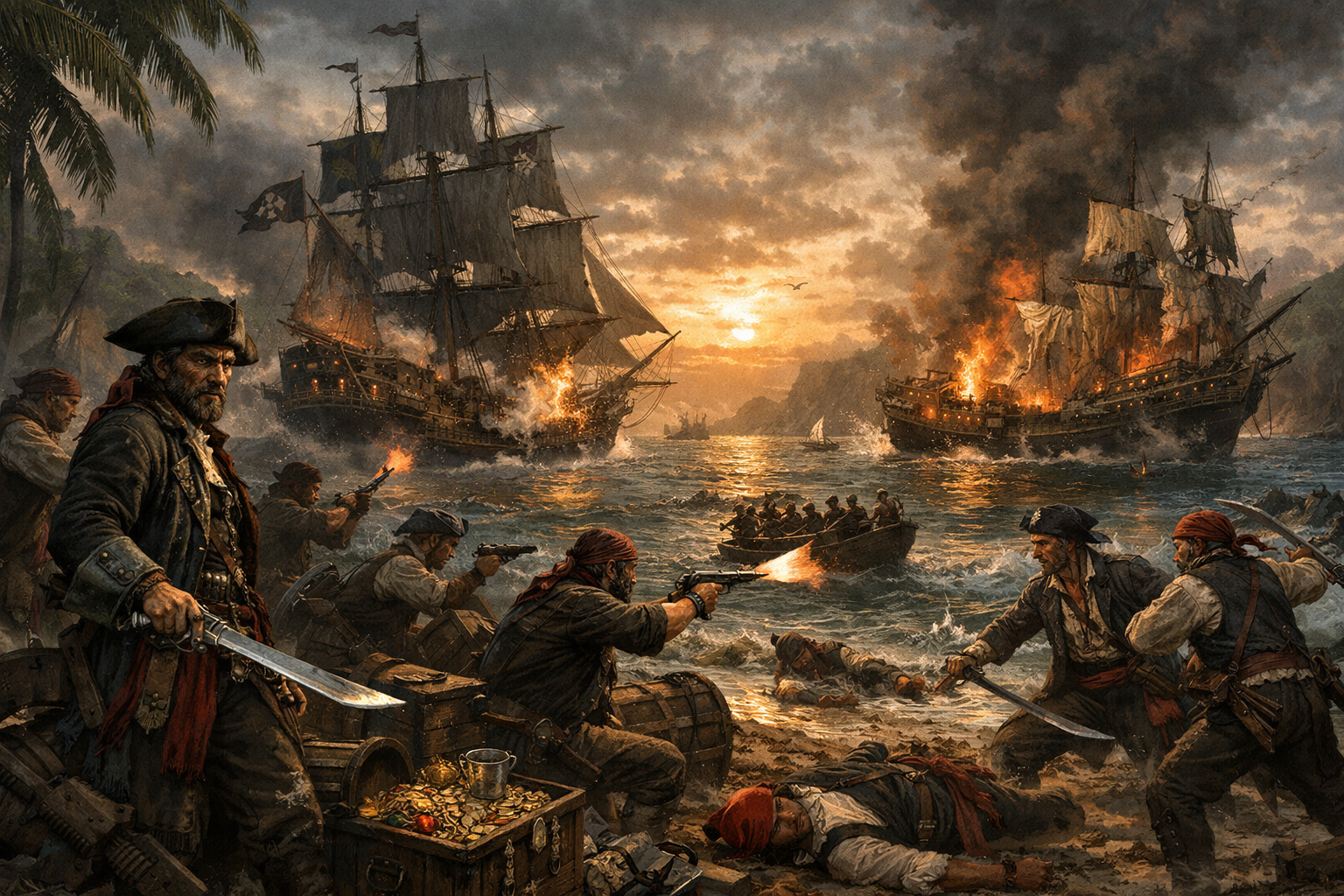 Cover art for Golden Age of Piracy, a pirate scenario on AI Dungeon