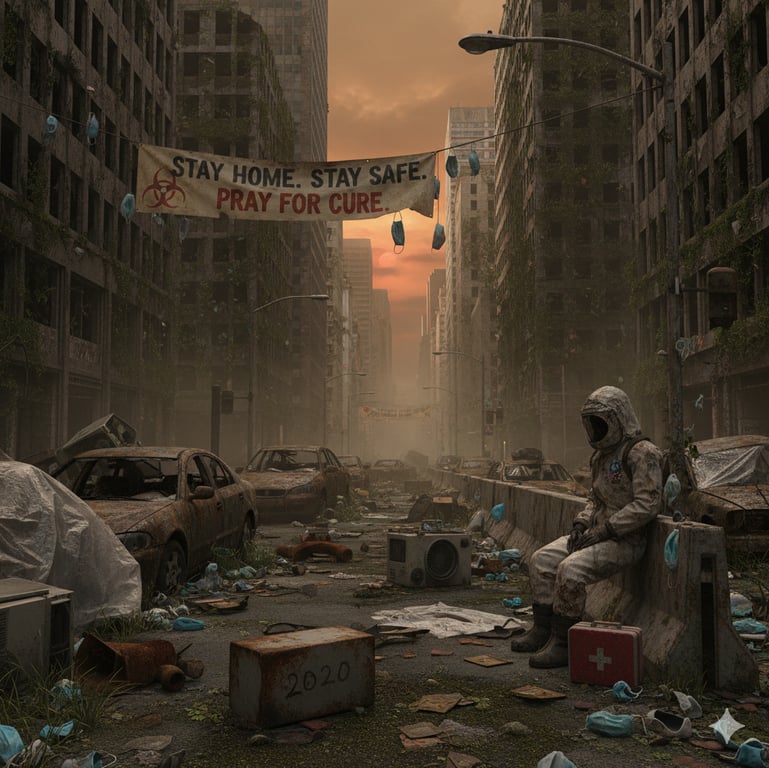 Cover art for 2020, an apocalyptic scenario on AI Dungeon