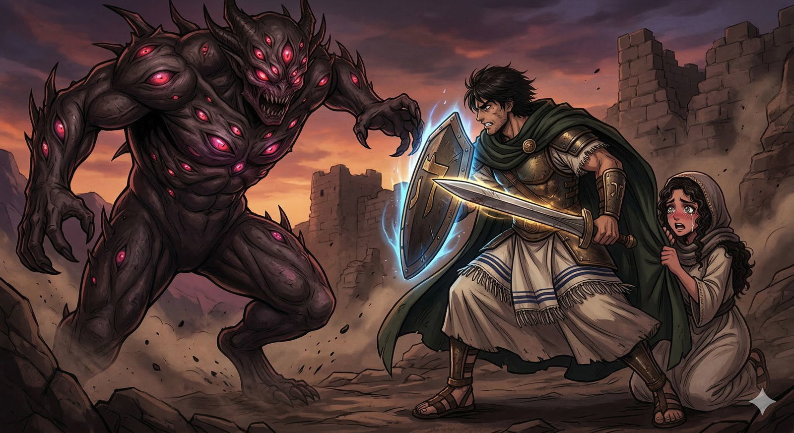Cover art for Dark Religious Fantasy: Giants of Canaan, a dark fantasy scenario on AI Dungeon