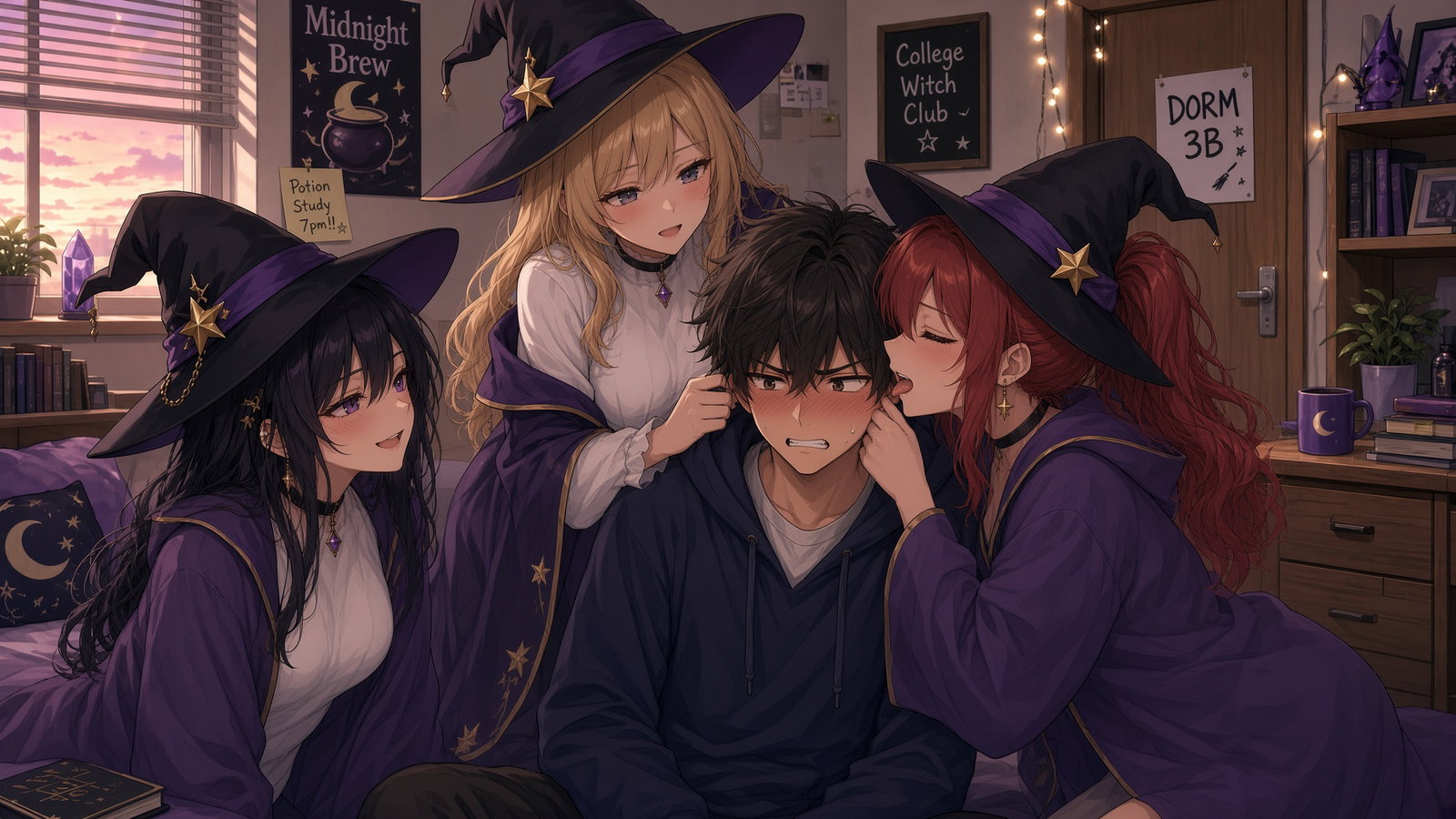 Cover art for Only Boy In Witches' Dorm, a romance scenario on AI Dungeon