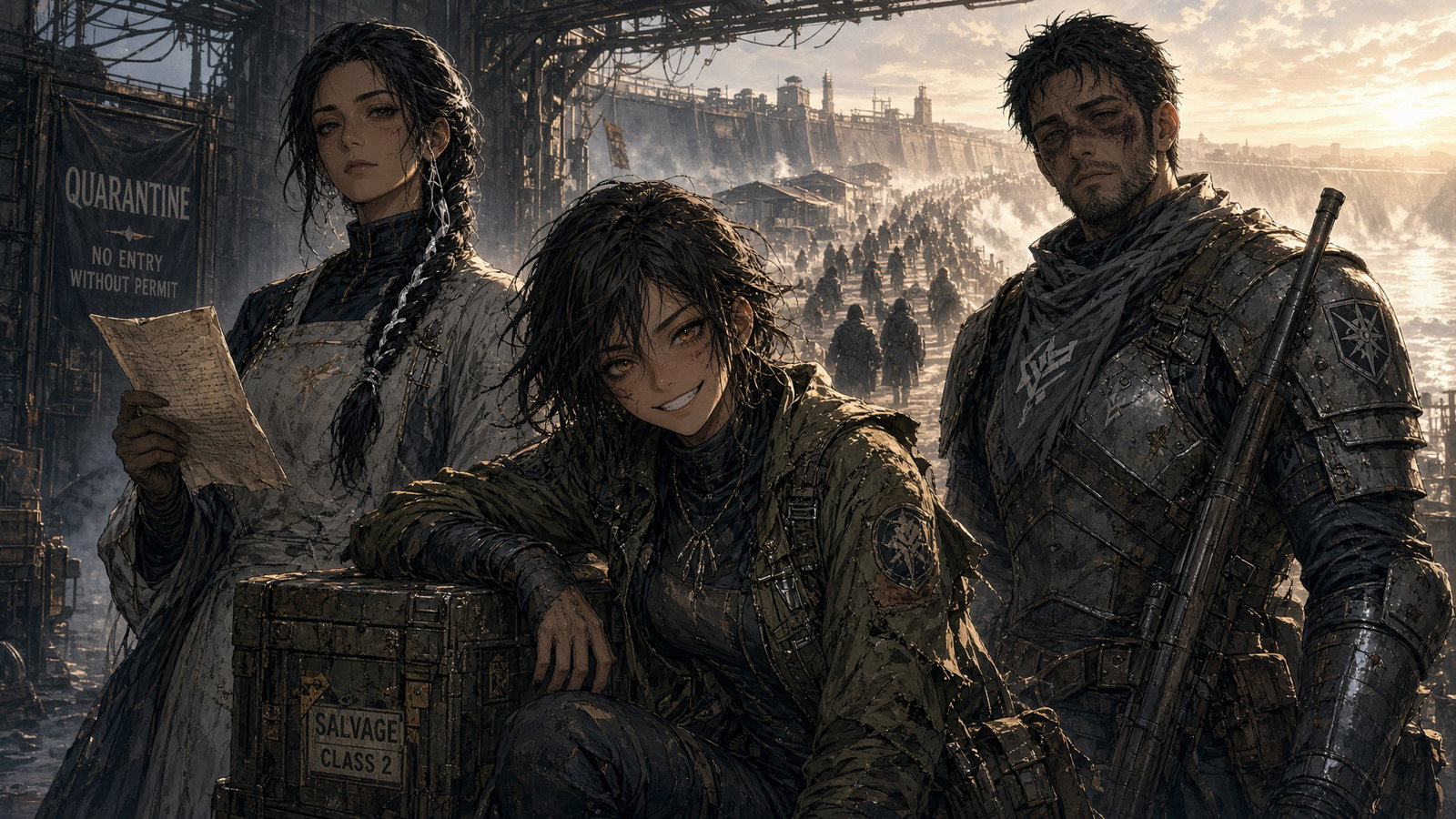 Cover art for The Last Dam City: Greywater Hold, an apocalypse scenario on AI Dungeon