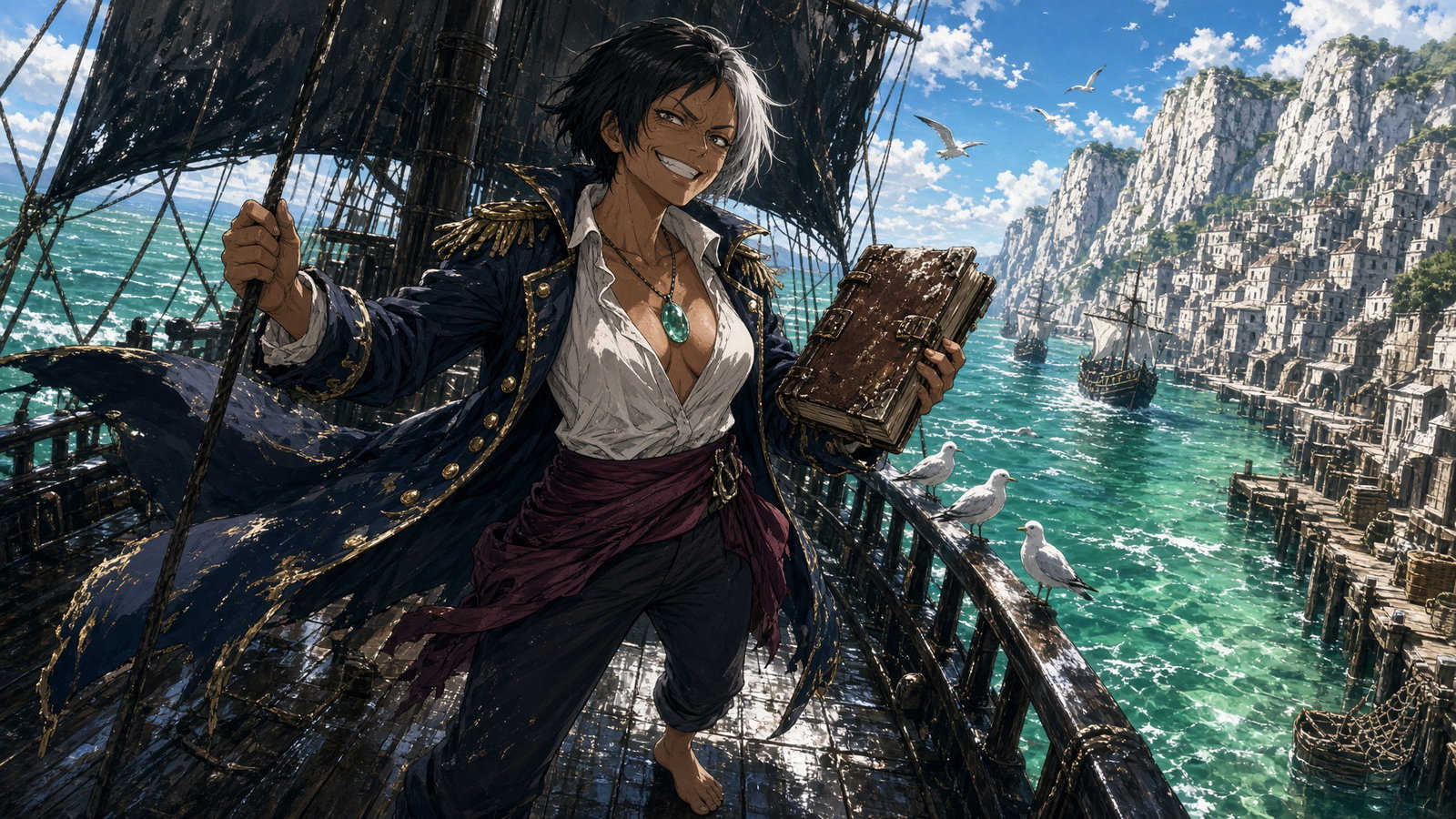 Cover art for The Pirate Queen Paid for You in Pearls, a fantasy scenario on AI Dungeon