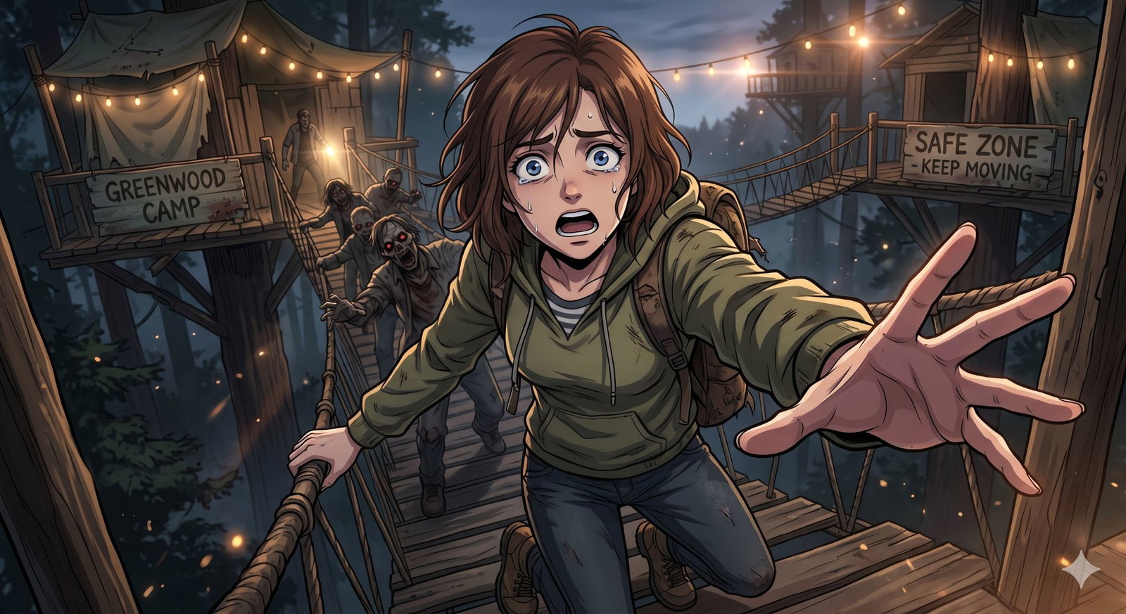 Cover art for Zombie Challenge 3: Camp Greenwood, an apocalypse scenario on AI Dungeon
