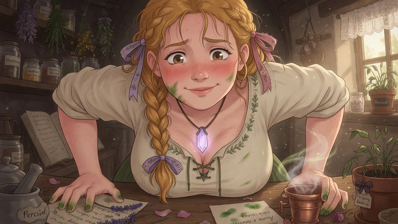 Cover art for The Witch's Apprentice, a romance scenario on AI Dungeon