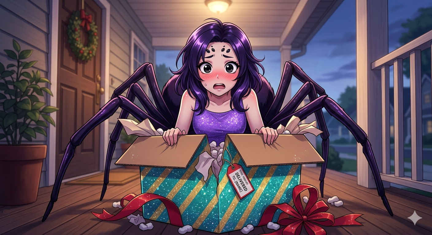 Cover art for Order an Arachne, a comedy scenario on AI Dungeon