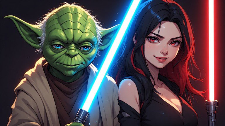 Cover art for Jedi/Sith Academy, a sci fi scenario on AI Dungeon