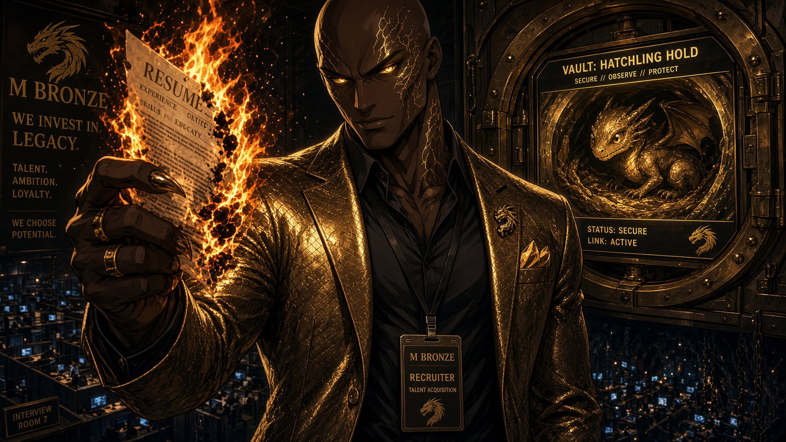 Cover art for A Dragon Is Reviewing Your Resume, a fantasy scenario on AI Dungeon