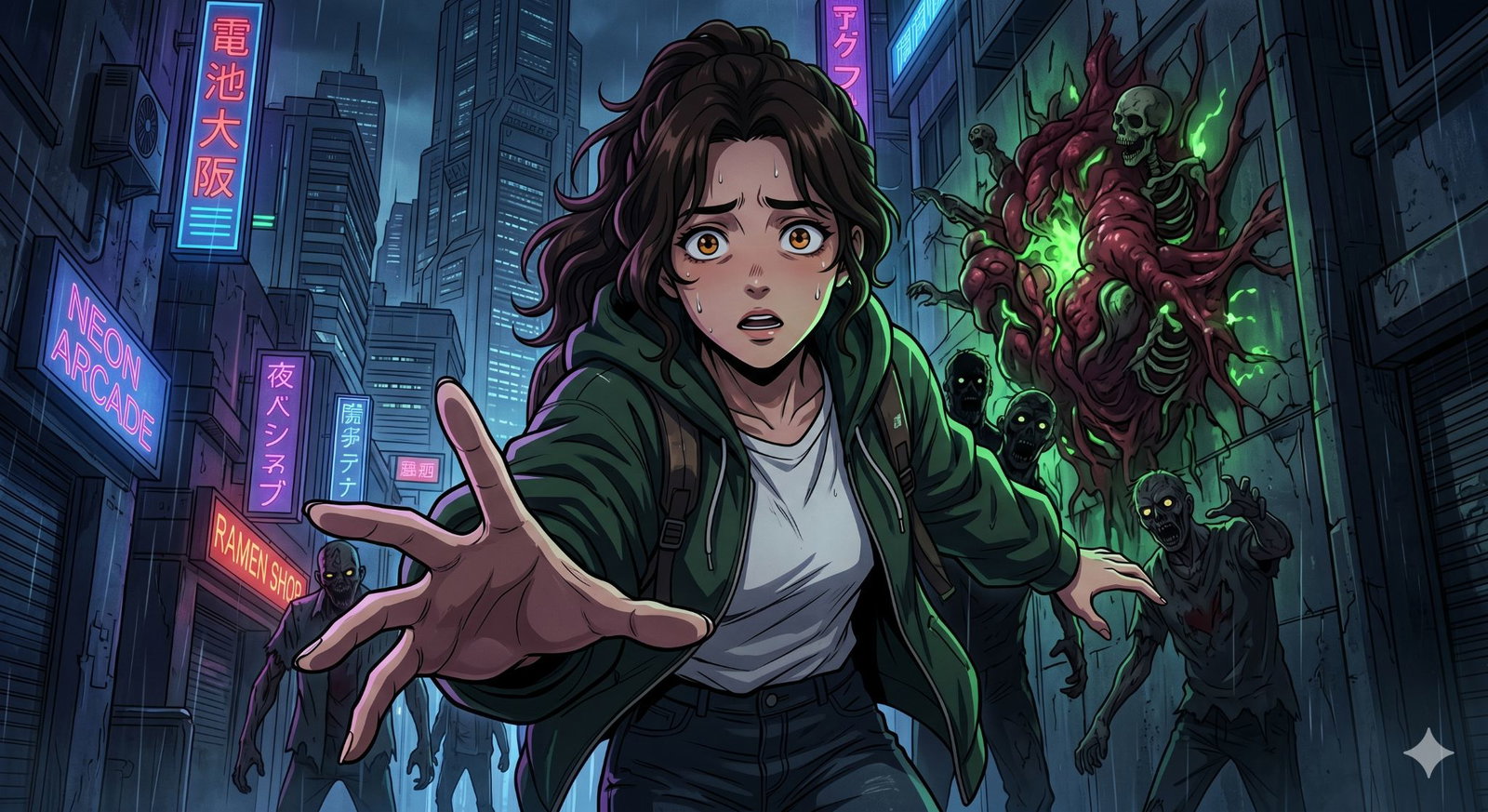 Cover art for Zombie Challenge 1: Nightopolis, an apocalypse scenario on AI Dungeon