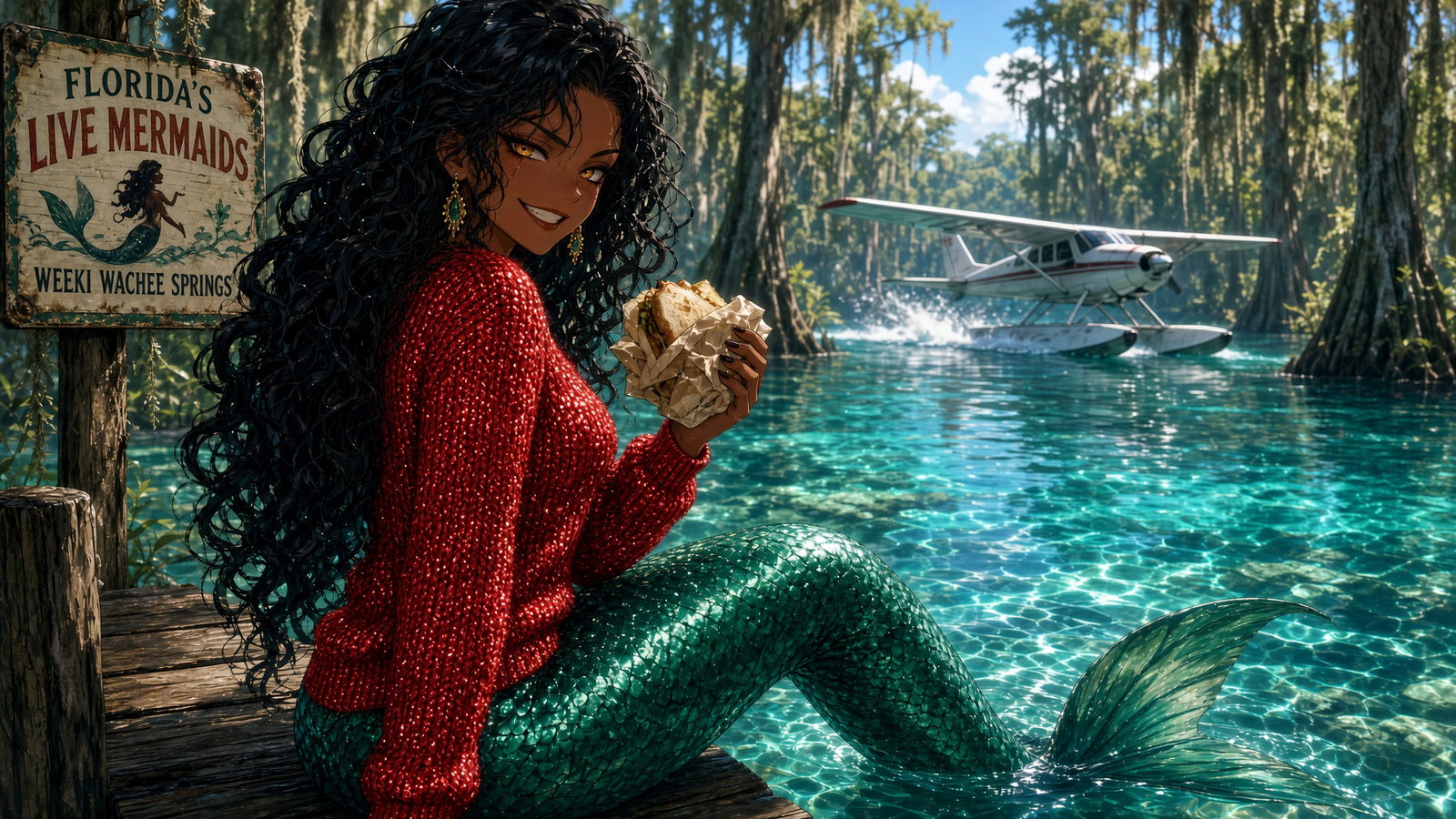 Cover art for A Billionaire Is Hiding in the Mermaid Show, a modern scenario on AI Dungeon