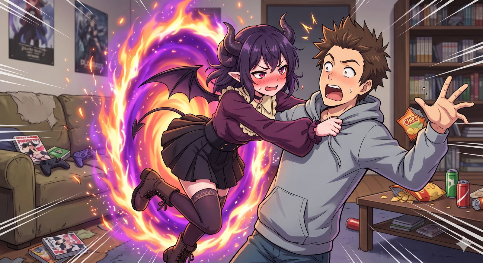 Cover art for Succubi Kidnap You Into Hell, a fantasy scenario on AI Dungeon