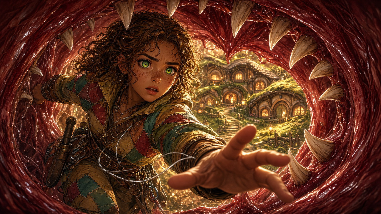 Cover art for Everyone She Loves Is Inside the Mimic, a fantasy scenario on AI Dungeon