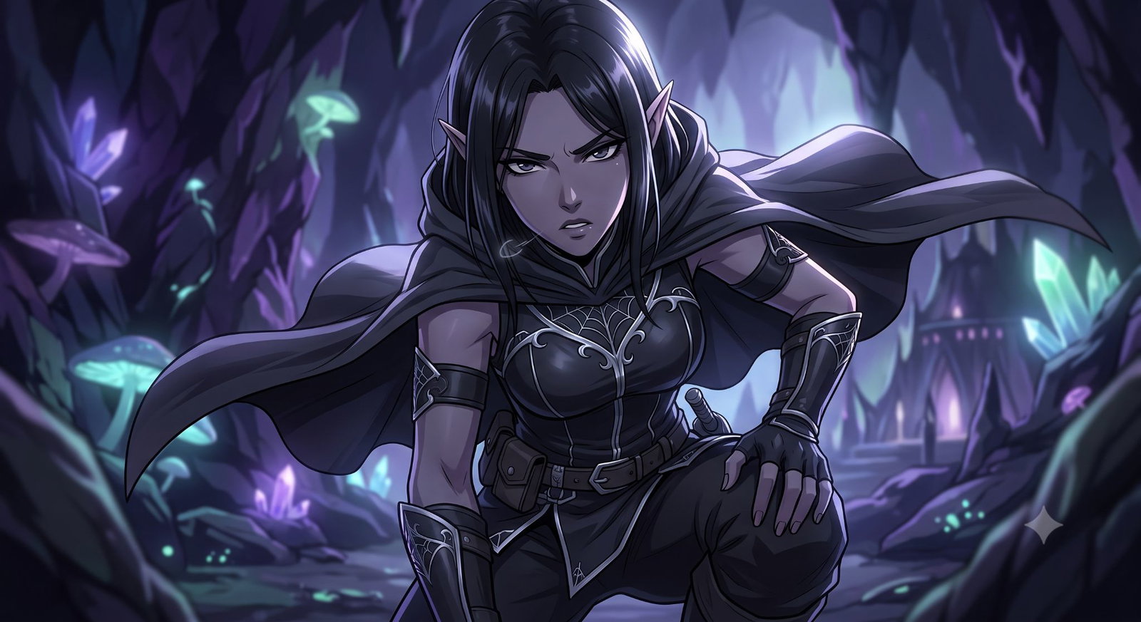 Cover art for You Are the Drow Rebel, a fantasy scenario on AI Dungeon
