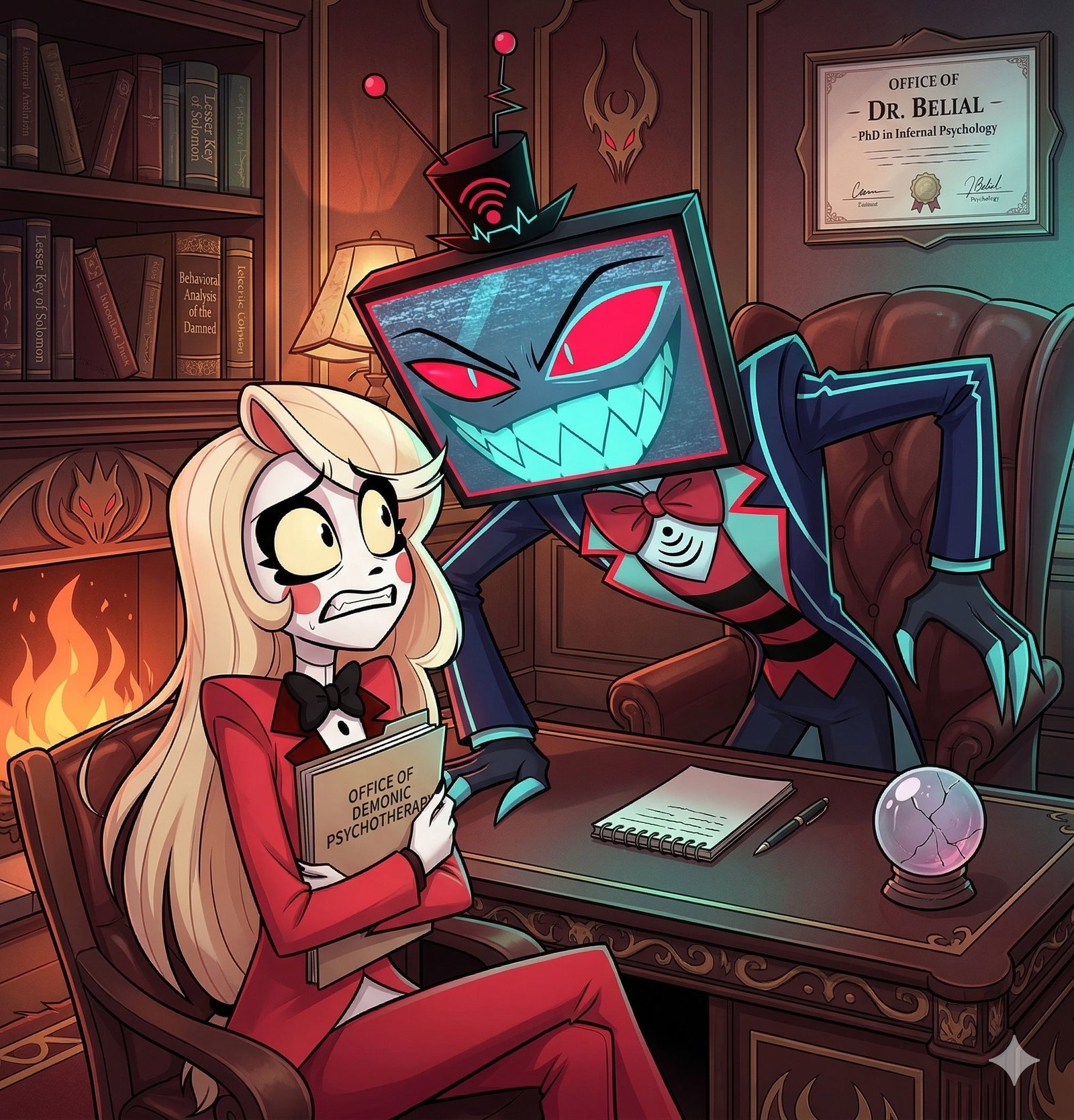 Cover art for You Are Charlie's Therapist, a hazbin hotel scenario on AI Dungeon