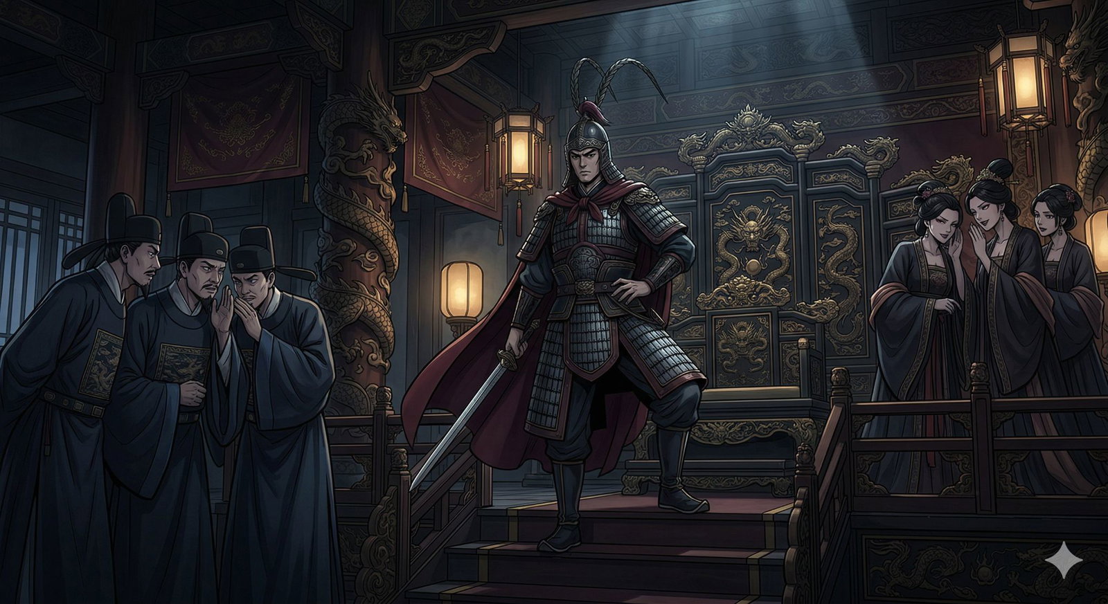 Cover art for The Mandate of Heaven Chose Wrong, a political thriller scenario on AI Dungeon