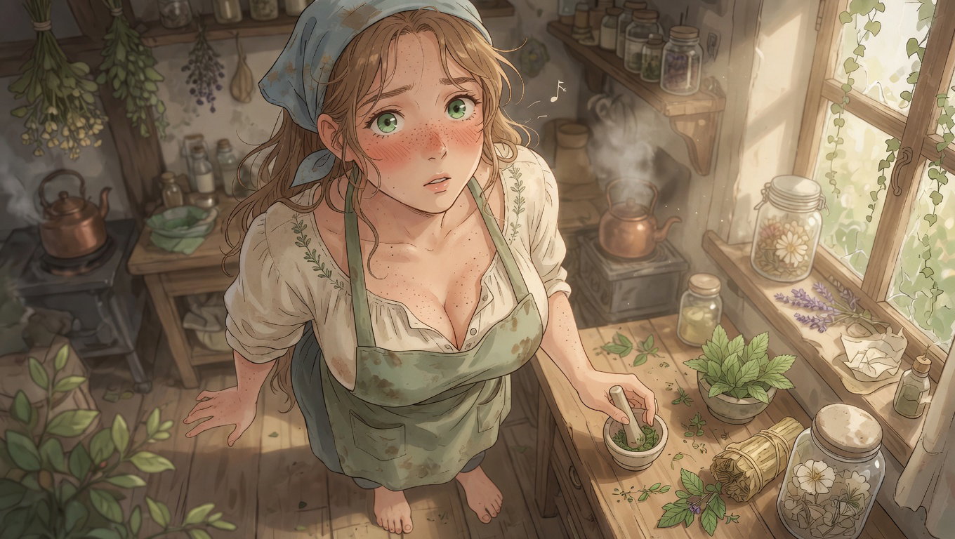 Cover art for The Cute Herbalist, a romance scenario on AI Dungeon