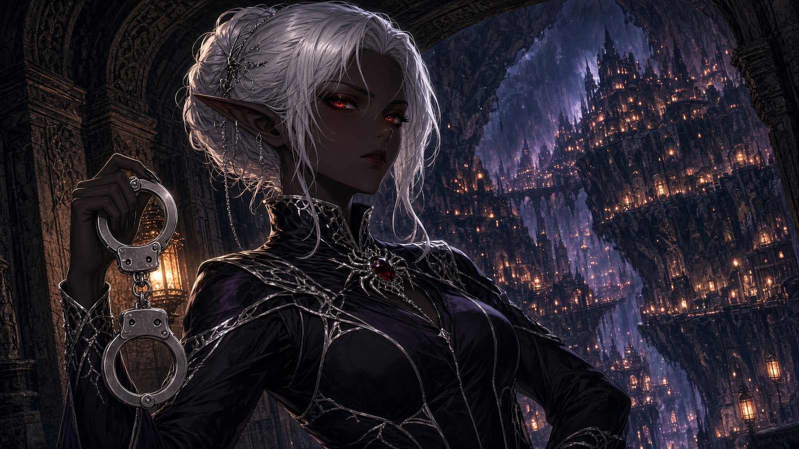 Cover art for The Drow Heiress Bought a Surface Slave, a fantasy scenario on AI Dungeon