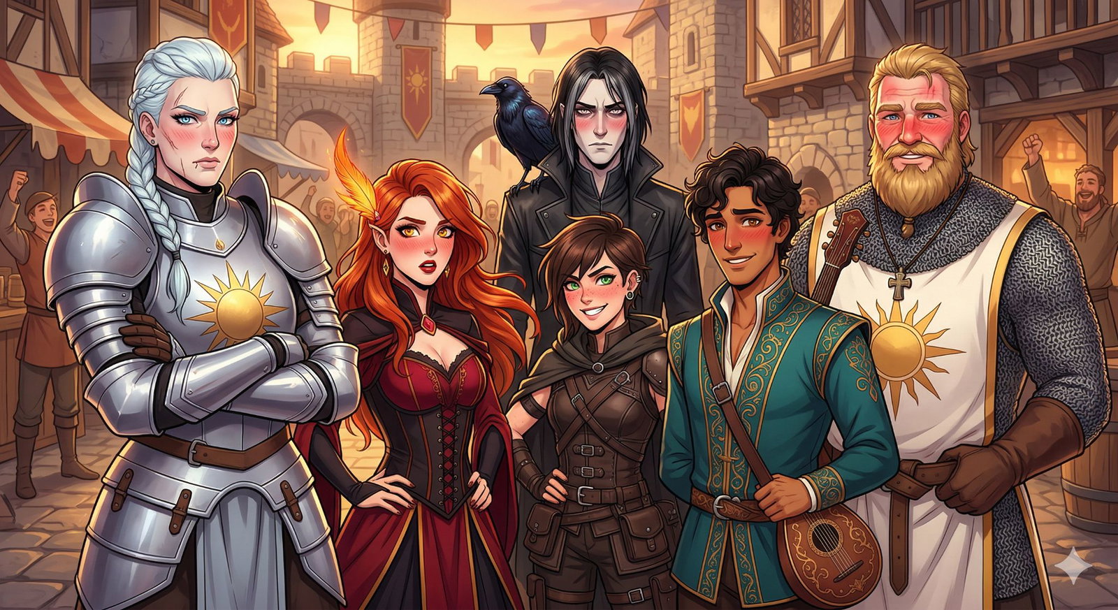 Cover art for 3 Men. 3 Women. 1 Crush. YOU., a romance scenario on AI Dungeon