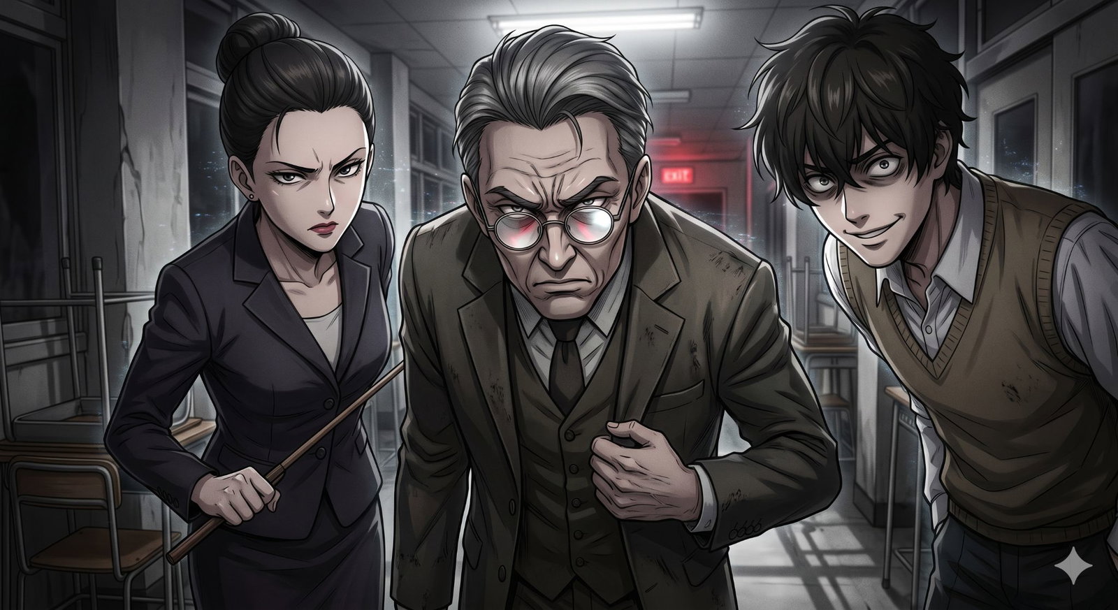 Cover art for High School of the Vanished, a mystery scenario on AI Dungeon