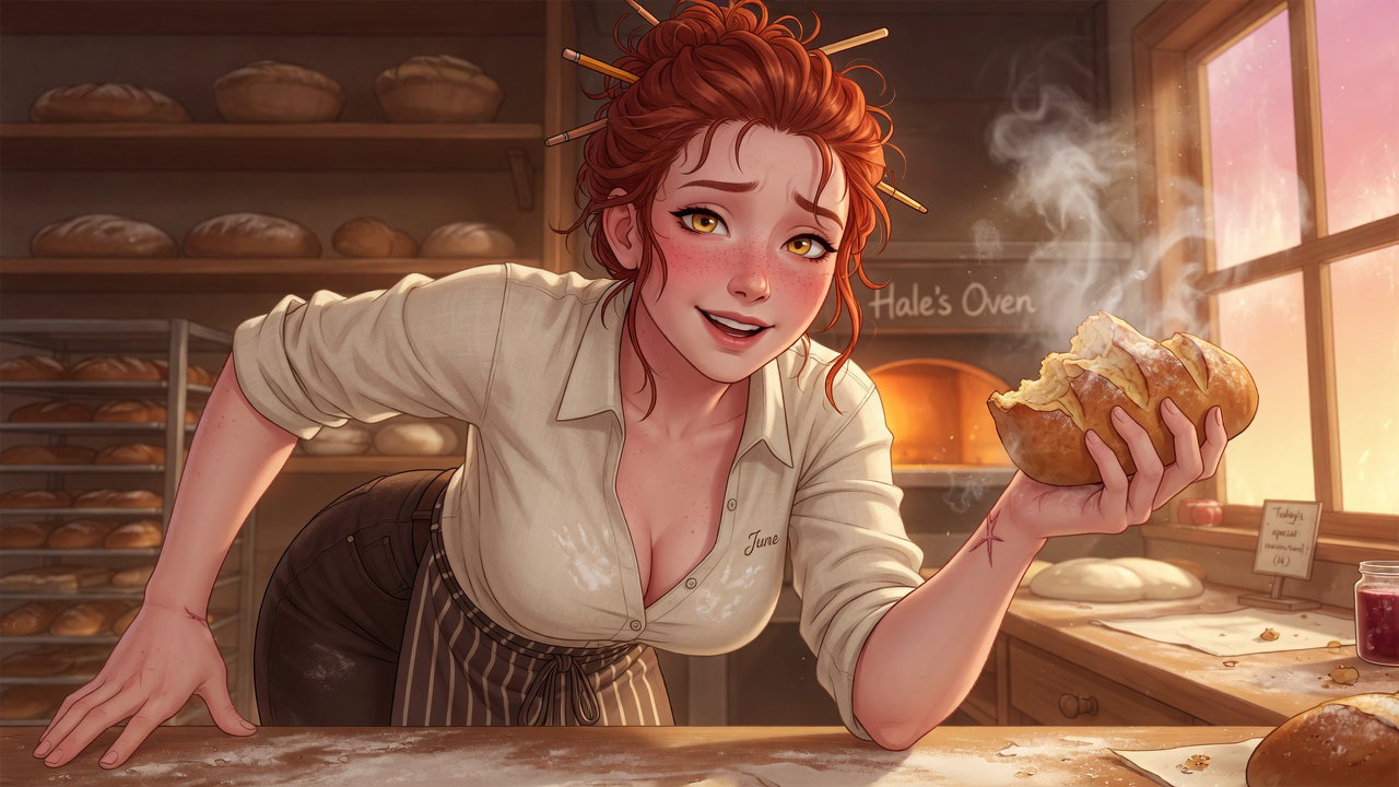 Cover art for You Like Hot Bread?, a romance scenario on AI Dungeon