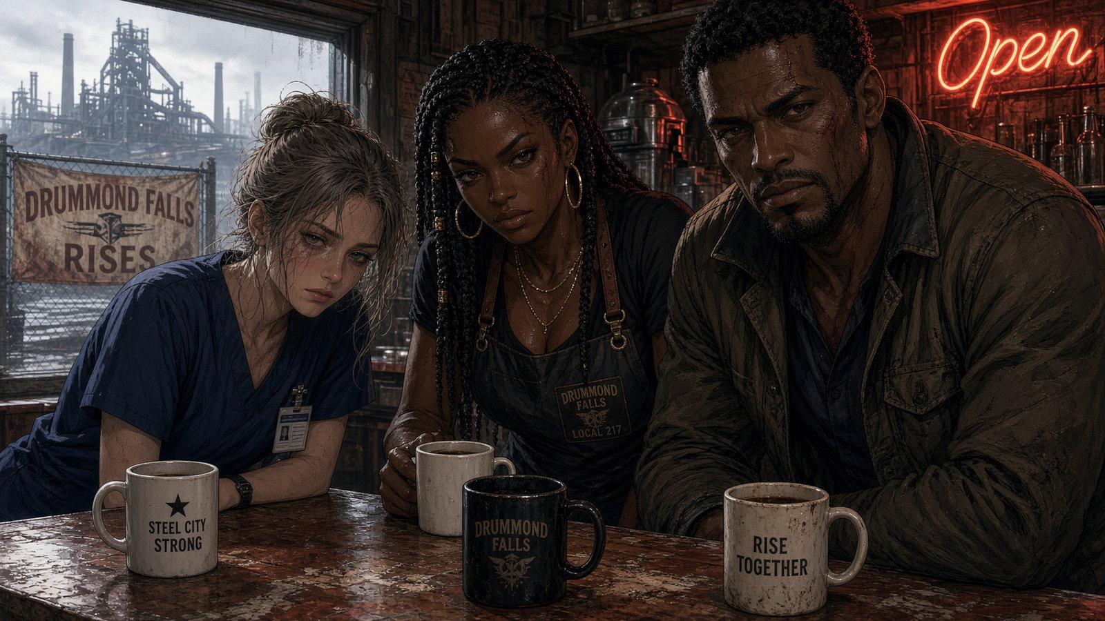 Cover art for Rust Belt Requiem: Drummond Falls, a modern scenario on AI Dungeon