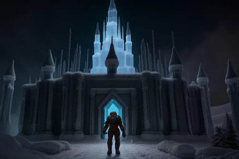 Cover art for Fiomar but it's Doom, a fantasy adventure on AI Dungeon