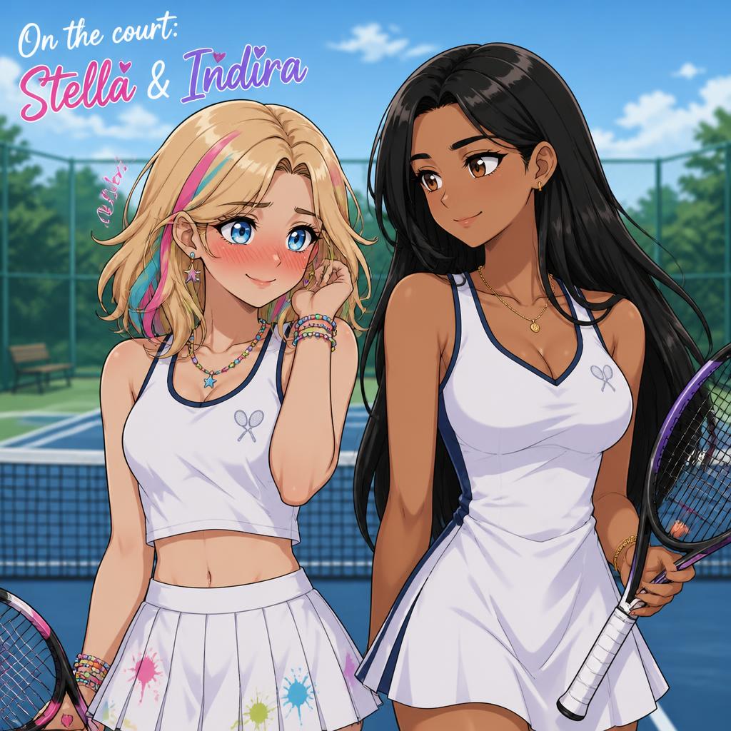 Cover art for On the court: Stella & Indira (V1), a romance scenario on AI Dungeon