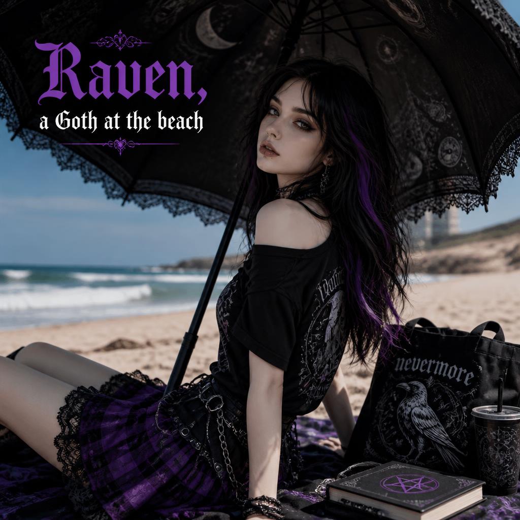 Cover art for Raven: A goth at the beach, a romance scenario on AI Dungeon