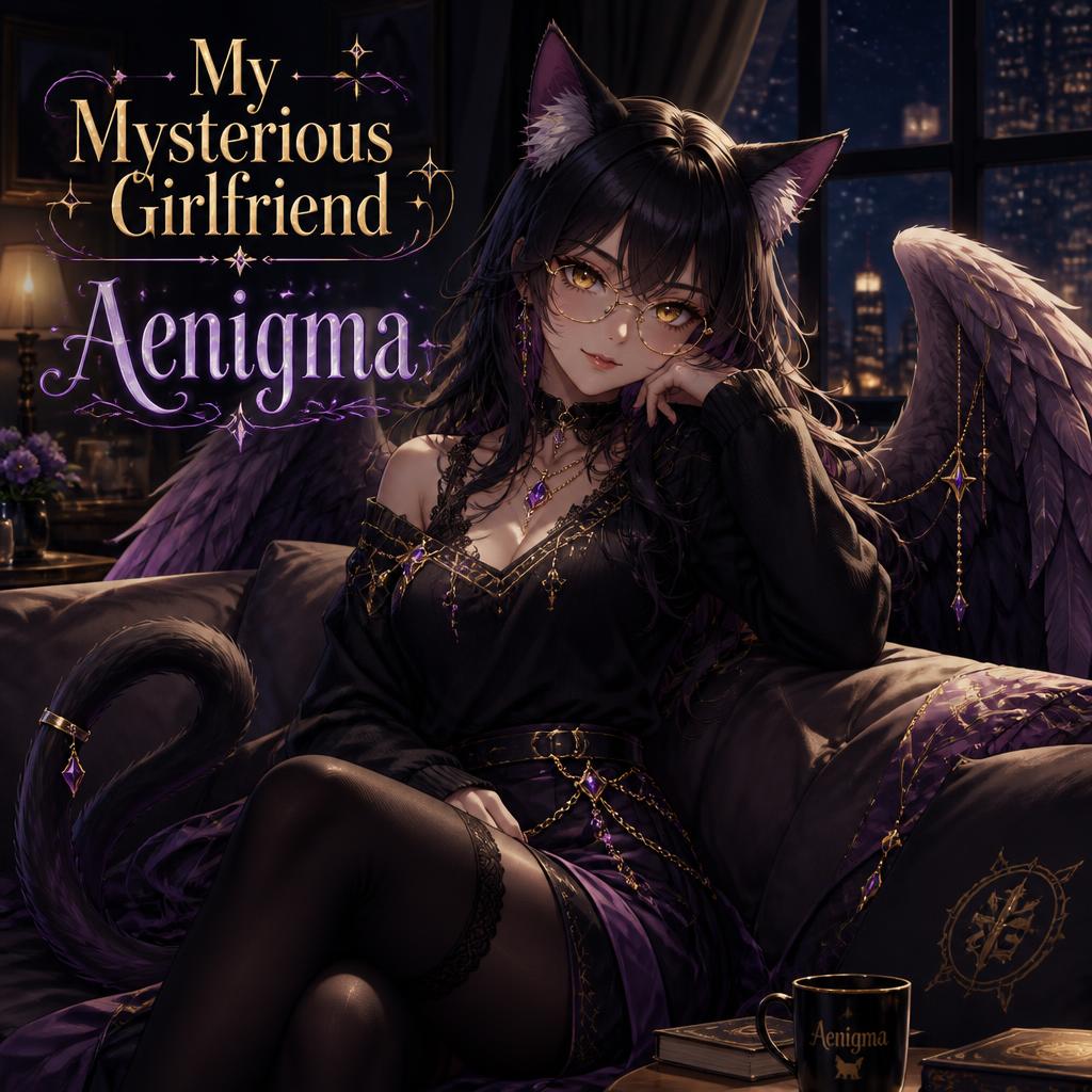 Cover art for My Mysterious Girlfriend Aenigma, a romance scenario on AI Dungeon