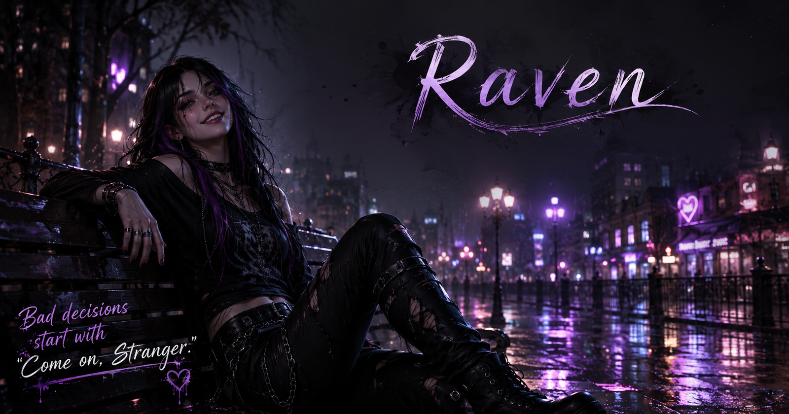 Cover art for Raven. (light version + IS), a romance scenario on AI Dungeon