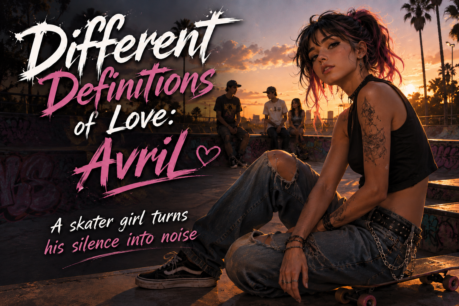 Cover art for Different Definitions of Love: Avril, a skater girl scenario on AI Dungeon
