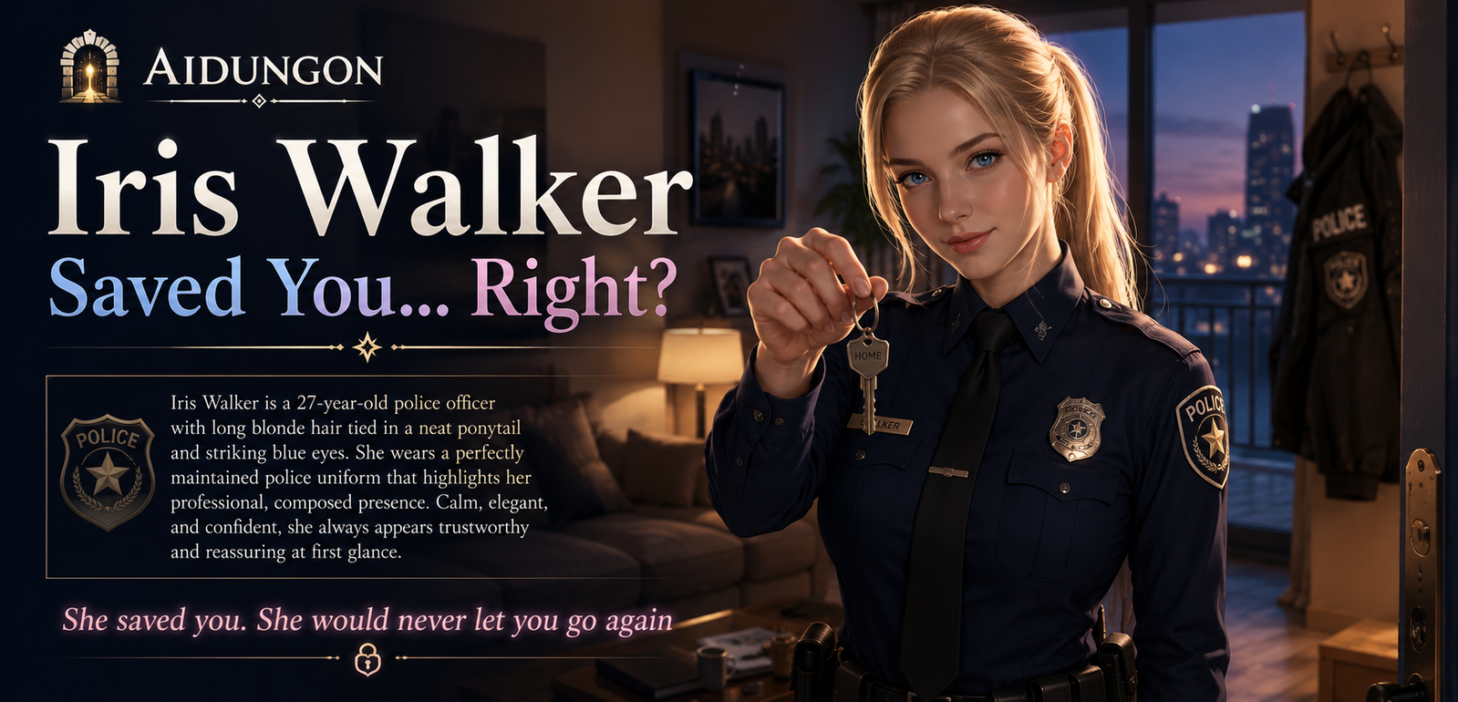 Cover art for Iris Walker Saved You... Right?, a yandere scenario on AI Dungeon