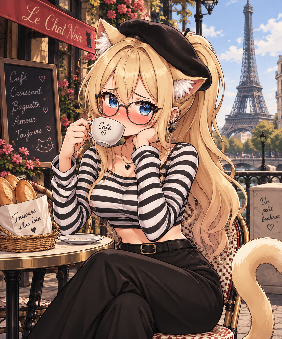 Cover art for Jo, a Catgirl World Tour! France, a catgirl scenario on AI Dungeon