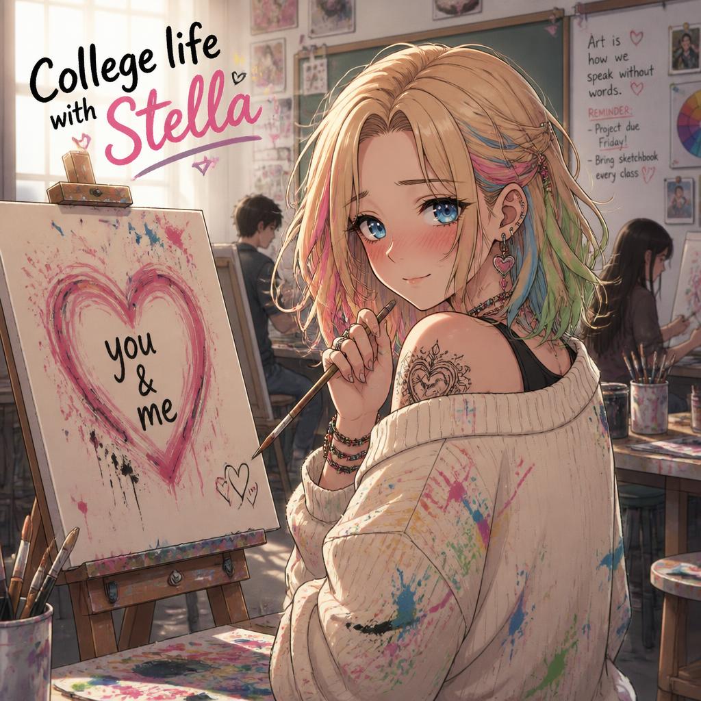Cover art for College life with Stella, a college life scenario on AI Dungeon