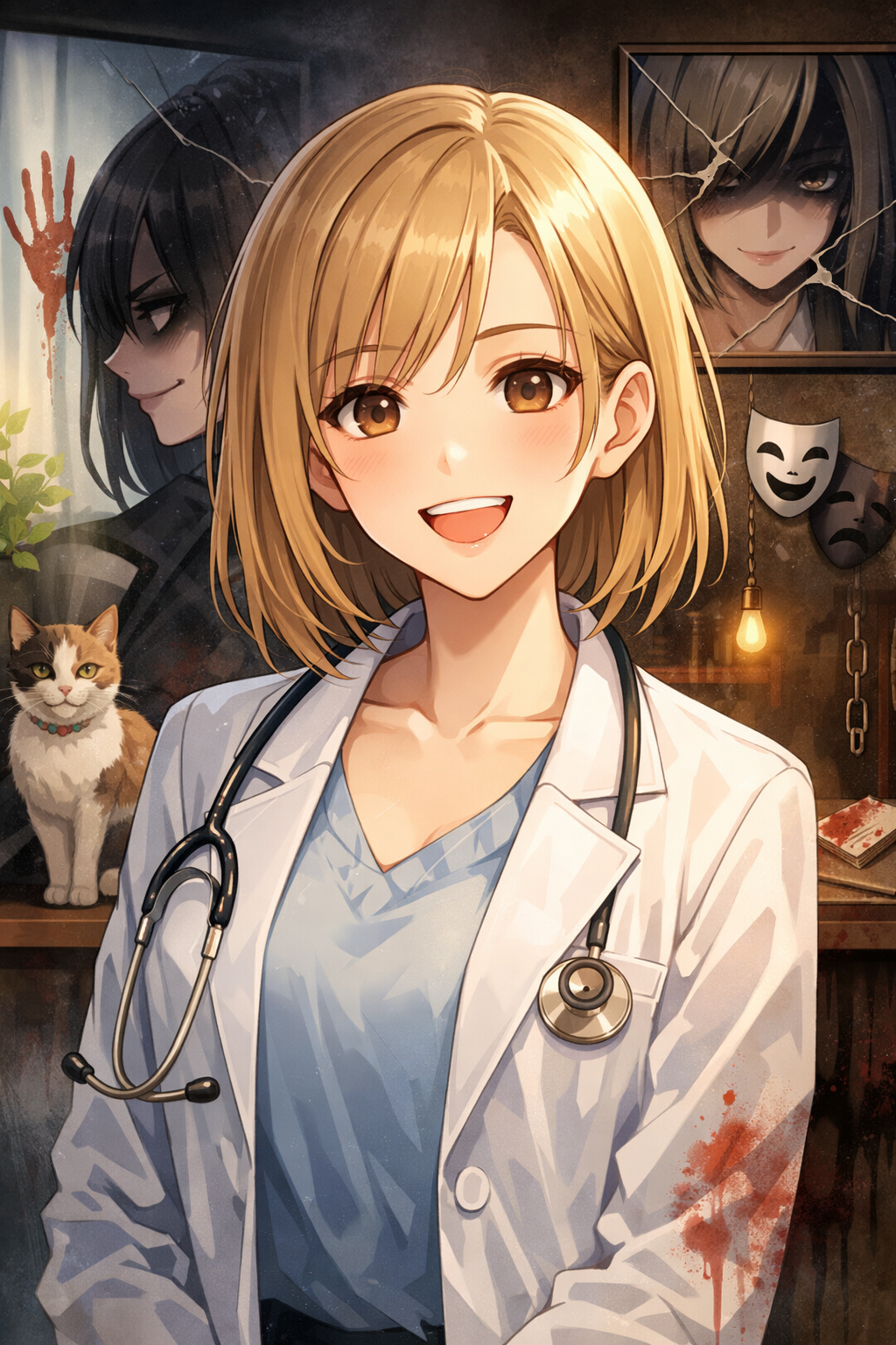 Cover art for Basement of Smiles, a trauma scenario on AI Dungeon
