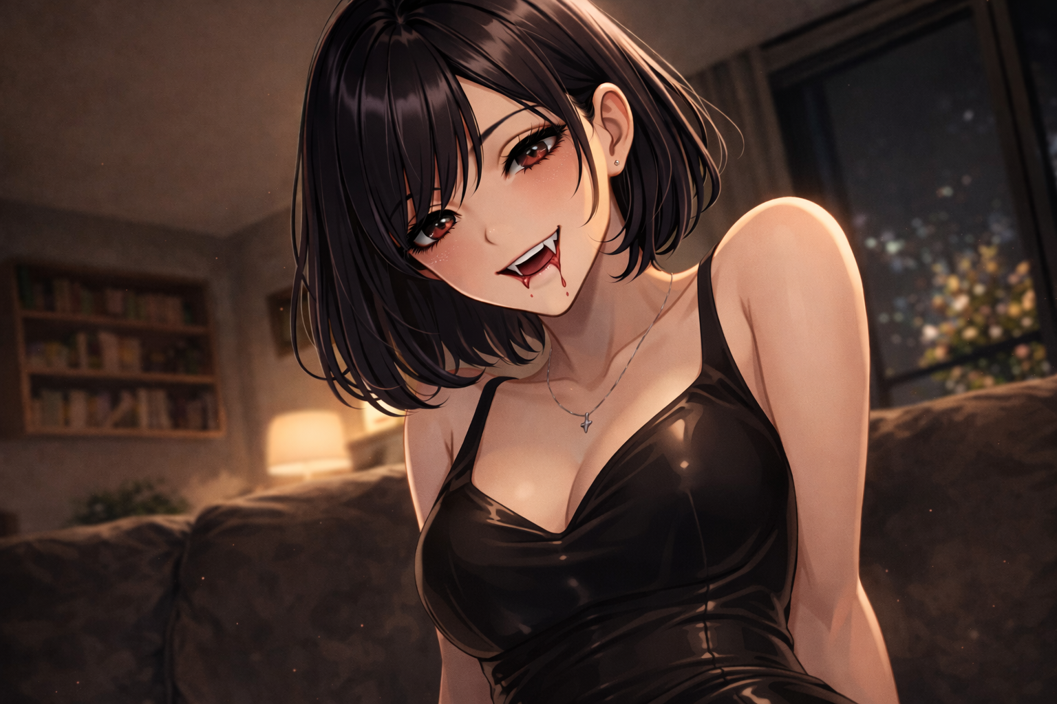 Cover art for The Girl With the Strange Invitation, a college scenario on AI Dungeon