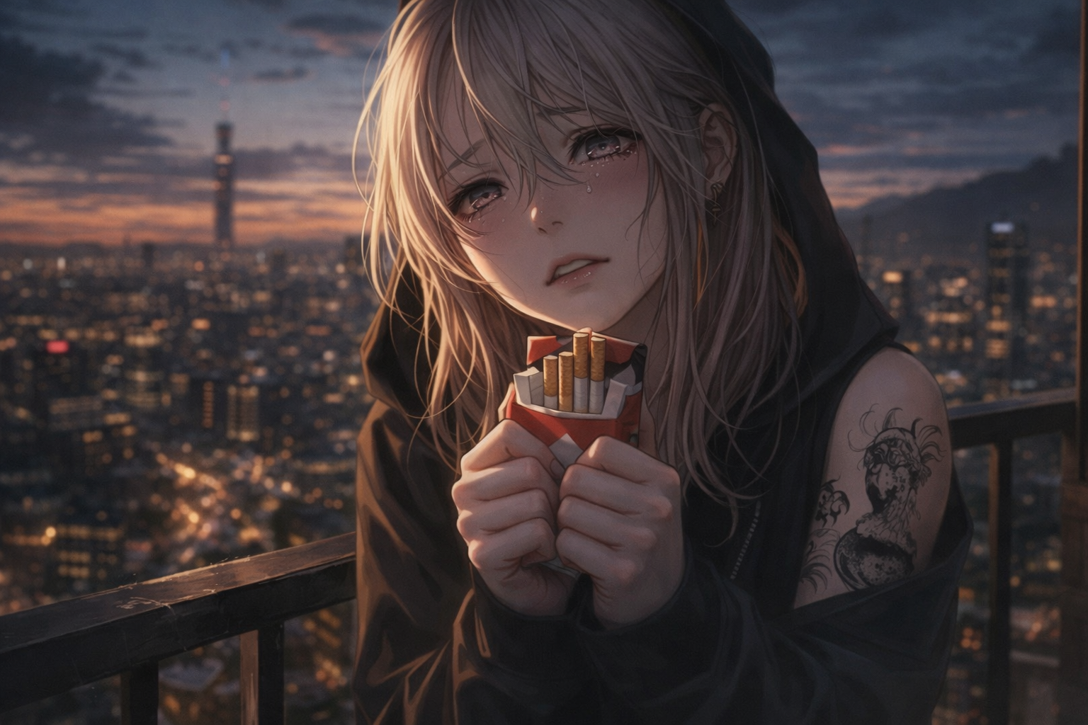 Cover art for Smoke Between Heartbeats, an addiction scenario on AI Dungeon