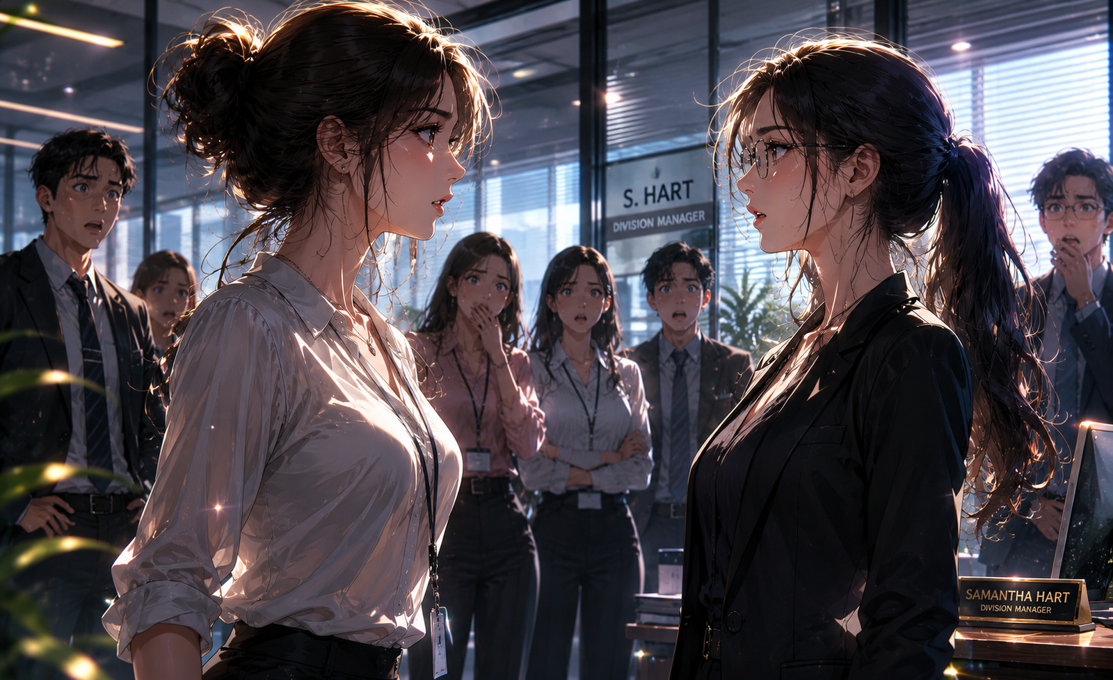 Cover art for The Women In Cindy's Office, a long lost twins scenario on AI Dungeon