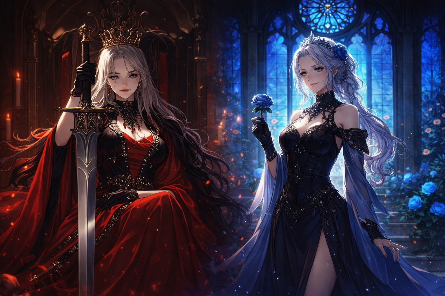 Cover art for Crimson Crown of Rosemary, an intrigue scenario on AI Dungeon