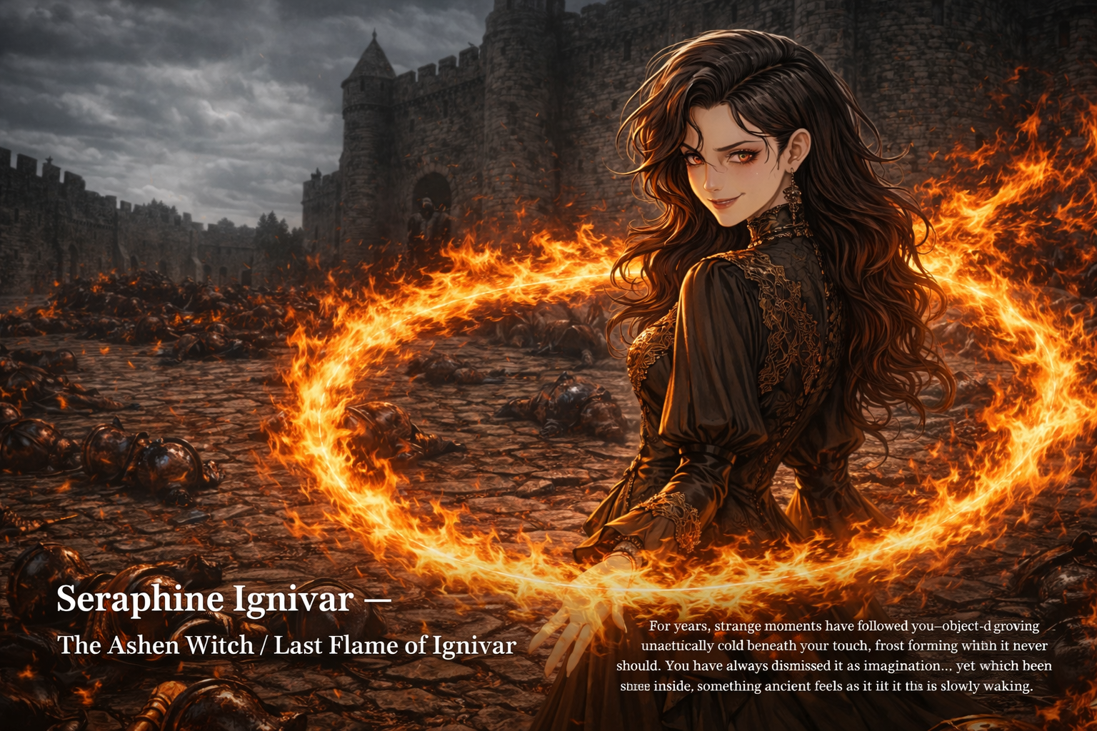 Cover art for The Ashen Witch , a medieval scenario on AI Dungeon