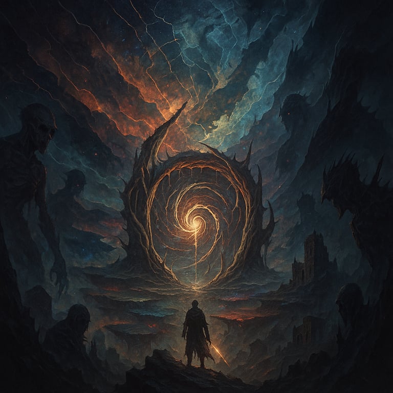 Cover art for World of Aetherion v1, a dark fantasy scenario on AI Dungeon