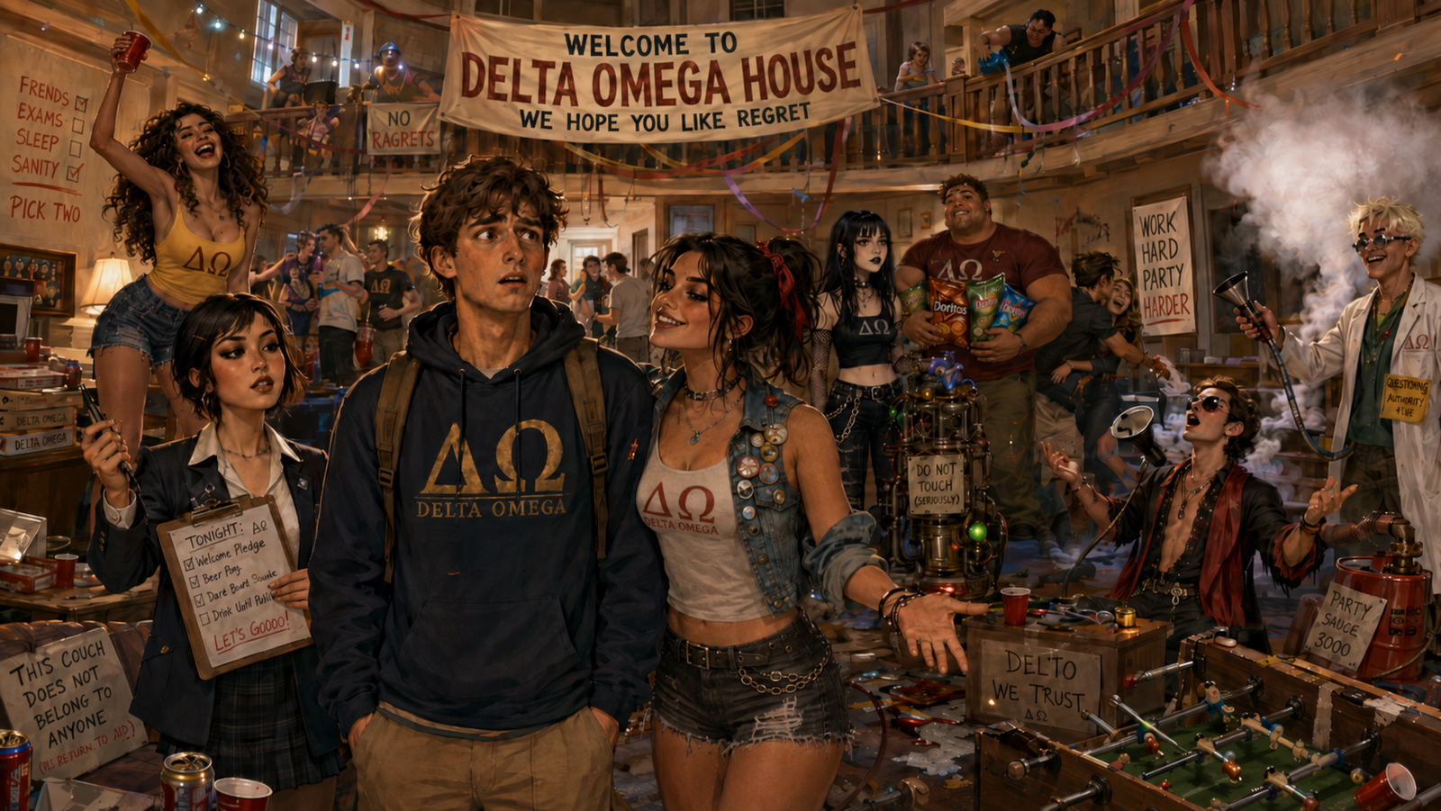 Cover art for Animal House, a wild scenario on AI Dungeon