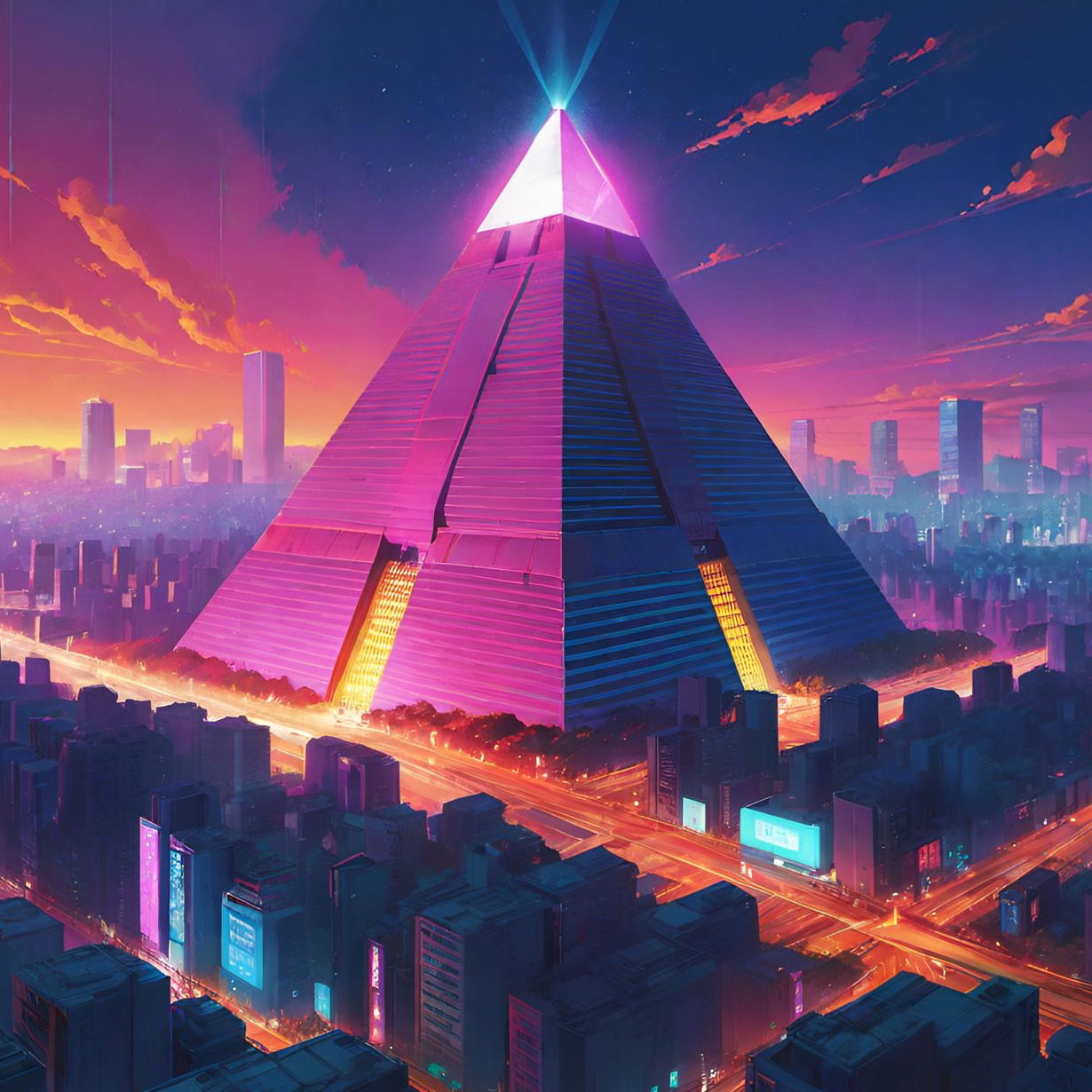 Cover art for Shin Megami Tensei, a cyberpunk scenario on AI Dungeon