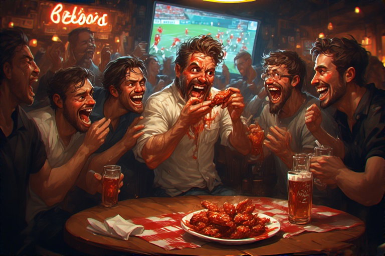 Cover art for Kiss the Devil: A Hot Wings Story, a food scenario on AI Dungeon