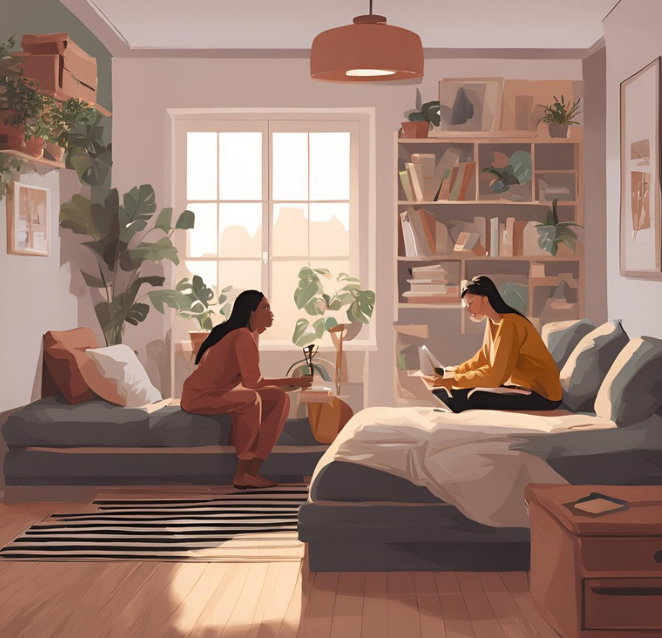 Cover art for Roommates simulator , a roommates scenario on AI Dungeon
